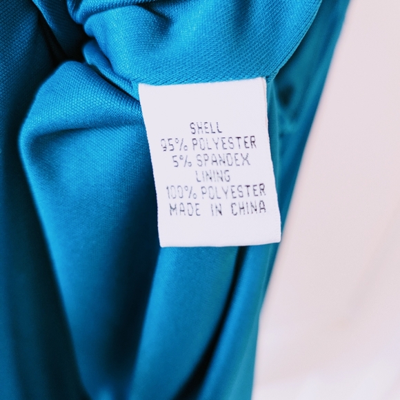 Teal Blue Cocktail Dress Adrianna Papell - Picture 6 of 7